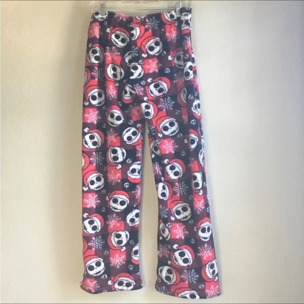 Disney Nightmare Before Christmas pajama bottom Jack Skellington Buffalo check L - Picture 2 of 4